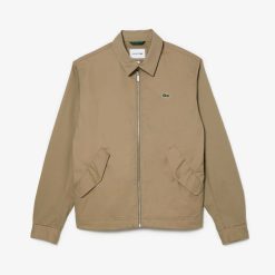 Manteaux & Vestes | LACOSTE Veste Zippee Courte Unie En Gabardine De Coton Bio