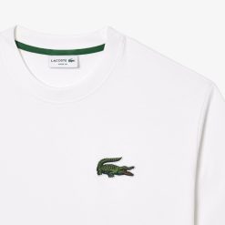 T-Shirts | LACOSTE T-Shirt Unie Loose Fit Avec Grand Crocodile Coton Epais