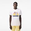 T-Shirts | LACOSTE T-Shirt Effet Delave Avec Imprime Tennis