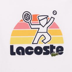 T-Shirts | LACOSTE T-Shirt Effet Delave Avec Imprime Tennis