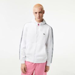 Sweatshirts | LACOSTE Sweatshirt Zippe A Capuche Jogger Homme Classic Fit Avec Bandes Siglees