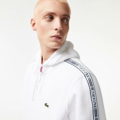 Sweatshirts | LACOSTE Sweatshirt Zippe A Capuche Jogger Homme Classic Fit Avec Bandes Siglees