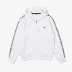 Sweatshirts | LACOSTE Sweatshirt Zippe A Capuche Jogger Homme Classic Fit Avec Bandes Siglees