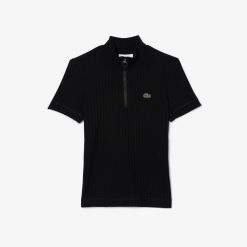 Polos | LACOSTE Polo Slim Fit A Cotes Plates Et Col Zippe Montant