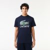 T-Shirts | LACOSTE T-Shirt Imprime Signature En Jersey De Coton