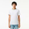 T-Shirts | LACOSTE T-Shirt En Pique Stretch A Col Raye