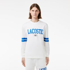 T-Shirts | LACOSTE T-Shirt Manches Longues Avec Print Et Badge