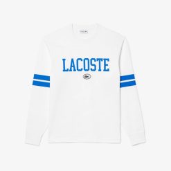 T-Shirts | LACOSTE T-Shirt Manches Longues Avec Print Et Badge