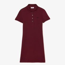 Robes & Jupes | LACOSTE Robe Polo En Pique De Coton Stretch