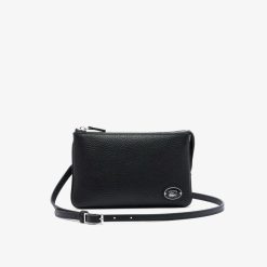 Sacs A Bandouliere | LACOSTE Pochette Double Origin Croc En Cuir