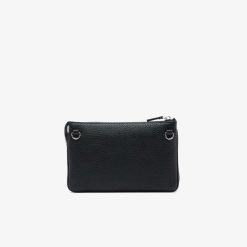 Sacs A Bandouliere | LACOSTE Pochette Double Origin Croc En Cuir