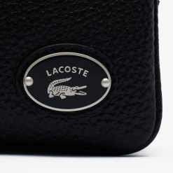 Sacs A Bandouliere | LACOSTE Pochette Double Origin Croc En Cuir