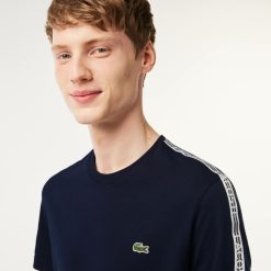 T-Shirts | LACOSTE T-Shirt Homme Lacoste Regular Fit Avec Bandes Siglees Contrastees