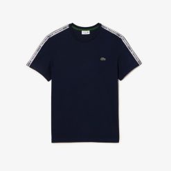 T-Shirts | LACOSTE T-Shirt Homme Lacoste Regular Fit Avec Bandes Siglees Contrastees