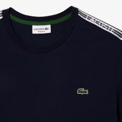 T-Shirts | LACOSTE T-Shirt Homme Lacoste Regular Fit Avec Bandes Siglees Contrastees