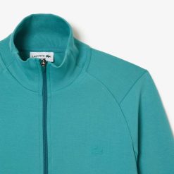 Sweatshirts | LACOSTE Sweatshirt Jogger Zippe Uni A Col Montant En Coton Melange