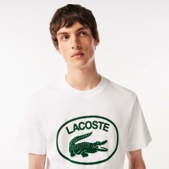 T-Shirts | LACOSTE T-Shirt Homme Lacoste Relaxed Fit Marquage En Coton