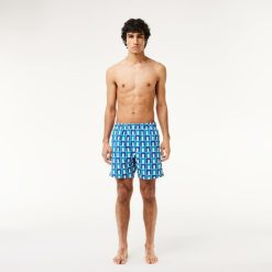 Maillots De Bain | LACOSTE Short De Bain Mi-Long Avec Imprime Robert George