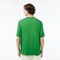 T-Shirts | LACOSTE T-Shirt Col Rond Homme Lacoste Loose Fit Imprime Crocodile