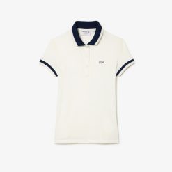 Polos | LACOSTE Polo En Mini Pique Cotes Rayees Fabrique En France