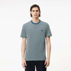 T-Shirts | LACOSTE T-Shirt En Coton Caviar Avec Col Contraste