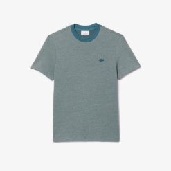 T-Shirts | LACOSTE T-Shirt En Coton Caviar Avec Col Contraste