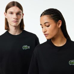 T-Shirts | LACOSTE T-Shirt Unie Loose Fit Avec Grand Crocodile Coton Epais