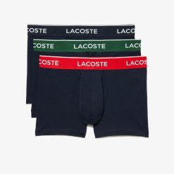 Sous-Vetements & Vetements D'Interieur | LACOSTE Lot De 3 Boxers Courts Casual Marine Avec Ceinture Contrastee