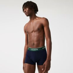 Sous-Vetements & Vetements D'Interieur | LACOSTE Lot De 3 Boxers Courts Casual Marine Avec Ceinture Contrastee