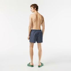 Maillots De Bain | LACOSTE Short De Bain Homme Lacoste A Carreaux En Polyester Recycle