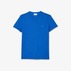 T-Shirts | LACOSTE T-Shirt Col V En Jersey De Coton Pima Uni