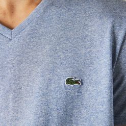 T-Shirts | LACOSTE T-Shirt Col V En Jersey De Coton Pima Uni