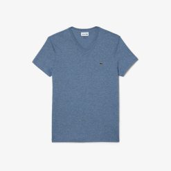 T-Shirts | LACOSTE T-Shirt Col V En Jersey De Coton Pima Uni