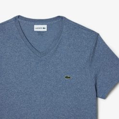 T-Shirts | LACOSTE T-Shirt Col V En Jersey De Coton Pima Uni