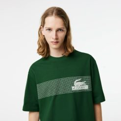 T-Shirts | LACOSTE T-Shirt Homme Lacoste Oversize Fit Imprime Inspiration Tennis