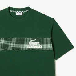 T-Shirts | LACOSTE T-Shirt Homme Lacoste Oversize Fit Imprime Inspiration Tennis