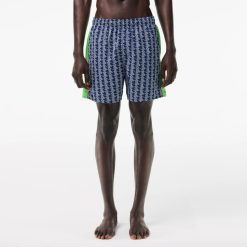 Maillots De Bain | LACOSTE Short De Bain Mi-Long Imprime Monogramme