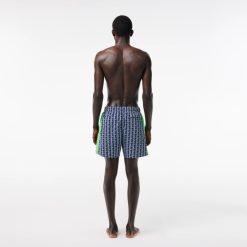 Maillots De Bain | LACOSTE Short De Bain Mi-Long Imprime Monogramme