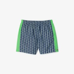 Maillots De Bain | LACOSTE Short De Bain Mi-Long Imprime Monogramme