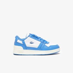 Sneakers | LACOSTE Sneakers T-Clip Femme Lacoste En Cuir Color-Block