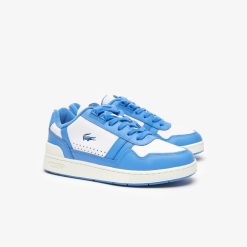 Sneakers | LACOSTE Sneakers T-Clip Femme Lacoste En Cuir Color-Block