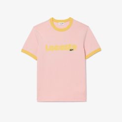 T-Shirts | LACOSTE T-Shirt Avec Imprime Lacoste Et Details Contrastes