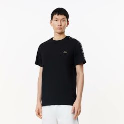 T-Shirts | LACOSTE T-Shirt Jersey De Coton A Bande Siglee