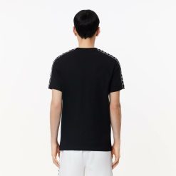 T-Shirts | LACOSTE T-Shirt Jersey De Coton A Bande Siglee