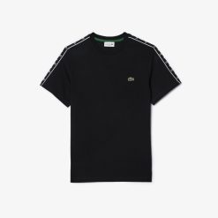 T-Shirts | LACOSTE T-Shirt Jersey De Coton A Bande Siglee