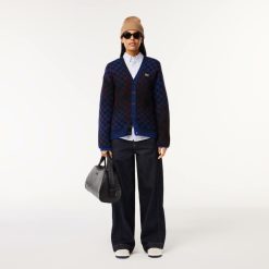 Pullovers | LACOSTE Cardigan Motif Monogramme En Alpaga Et Laine