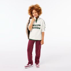 Vetements Fille | LACOSTE Sweatshirt Imprime Col Zippe En Coton