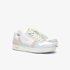 Sneakers | LACOSTE Sneakers T-Clip Femme En Cuir Avec Monogramme