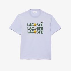 T-Shirts | LACOSTE T-Shirt En Coton Epais Imprime Balles