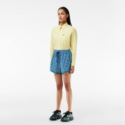 Pantalons & Shorts | LACOSTE Bermuda Fluide Court Avec Imprime Graphique